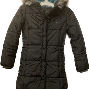 Girls' Calvin Klein Black Puffer Jacket Size M 8/10